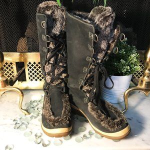 Timberland Suede & Fur Tongue Lace-up Kickadilla Boots